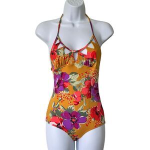 ZIMMERMANN Size 4 one piece cut out floral swimsuit